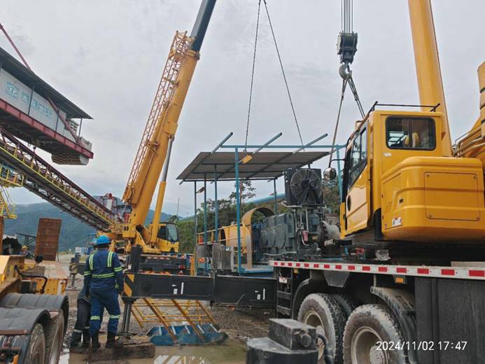 厄瓜多尔分公司完成米拉多铜矿废石运送系统延伸装置使命